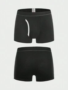 男士3入組織帶拼接腰帶平角內褲