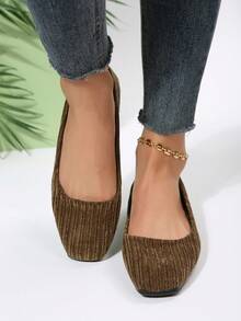 Women's Flat Shoes - Olive Green - View 1