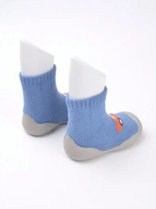 Pantuflas casuales para el hogar de suela blanda, cómodas y sencillas con patrón de coche de dibujos animados azul para niños (patrón aleatorio) - Azul - Ver 6