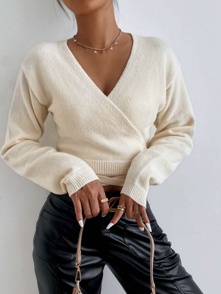 Chiquease 圍裹後綁帶開襟衫