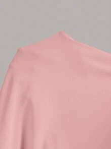 SHEIN EZwear 夏季服裝 色澤單一 聚集腰身背心裙 - 珊瑚粉 - 查看 5