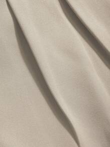 DAZY Quần ống côn màu trơn công sở thường ngày mùa thu - Màu be - Xem 4