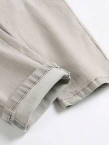 Tween Boy Letter Graphic Flap Pocket Cargo Jeans - Grey - View 4