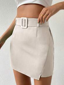 Pariaura Casual-Woman Casual - Vacation Casual One Piece Of Simple Style Skirt - Mocha Brown - View 4