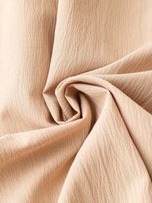 SHEIN Clasi Plus Solid Belted Wide Leg Pants - Apricot - View 5