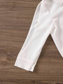 SHEIN Young Girl Solid Shirt & Ruffle Trim Pants - Multicolor - View 5