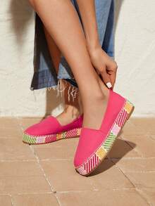 SheIn VCAY 時尚女性厚下裝涼鞋 - 紅色 - 查看 4