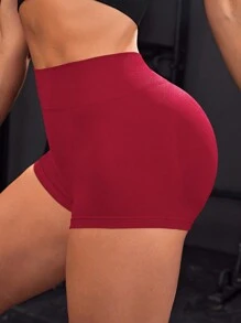 Easithlete Wide Waistband Scrunch Butt Sports Shorts Spandex Shorts For Chinese New Year - Red - View 2
