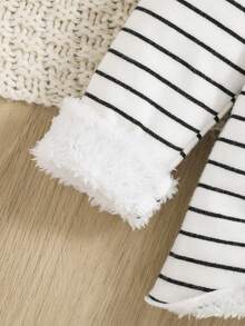 SHEIN Baby Boy Striped Mock Neck Tee - Black and White - View 6