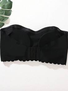 1 par Sujetador bandeau ribete en abanico con transparente con tira - Negro - Ver 2