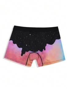 男士星空圖案平角內褲 - 彩色 - 查看 2