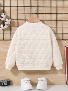 SHEIN 寶貝男孩字母刺繡拼接夾棉衛衣 - 彩色 - 查看 2