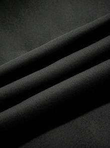 SHEIN EZwear Skeleton & Slogan Graphic Drawstring Thermal Lined Hoodie - Black - View 5