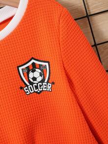 SHEIN Baby Boy Letter Graphic Sweatshirt & Sweatpants - Multicolor - View 5