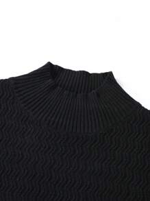 Manfinity Homme Men Solid Mock Neck Knit Top - Black - View 4