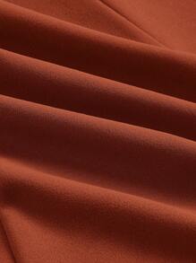 SHEIN MOD 純色掛脖洋裝 - 棕色 - 查看 4