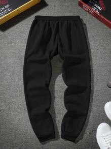 Manfinity Roughcore Heren joggingbroek met grafische print en trekkoord in de taille, voor rave - Zwart - Bekijken 2