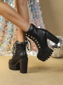 Botas de moda para mujer - Negro - Ver 3