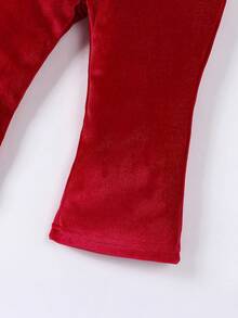 Baby Girl Zip Up Hooded Jacket & Pants - Red - View 6