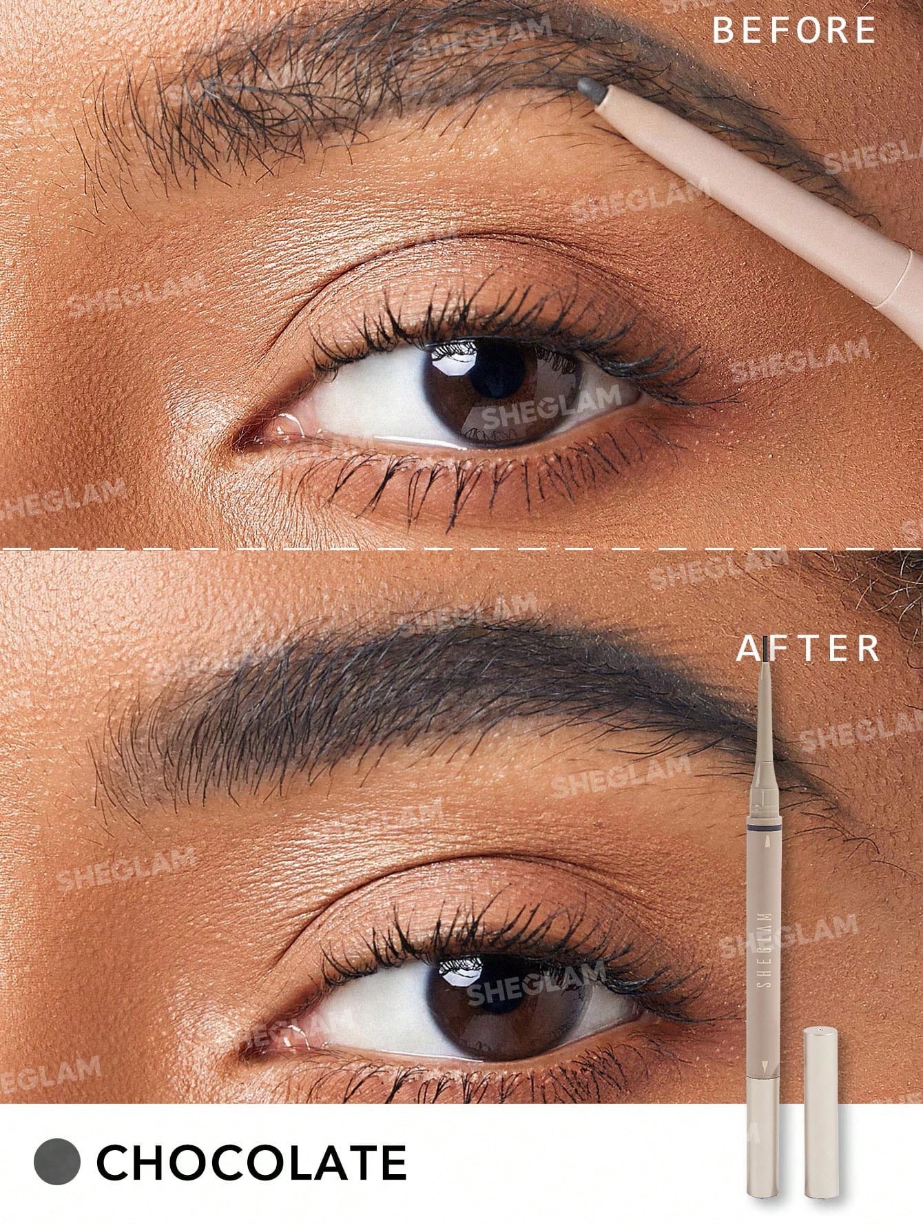 SHEGLAM قلم حواجب 2 في 1 من Brows On Demand-قلم حو...