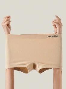 LUVLETTE 加大高腰无缝平角裤女士内衣内裤套装 - 杏色 - 查看 5