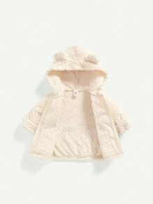 Cozy Pixies Baby Girl 3D Ear Design Hooded Zipper Up Thermal Lined Jacket,In Fall/Winter