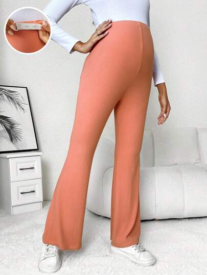 SHEIN Pantalones premamá acampanados con cintura ajustable