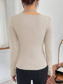 DAZY Cut Out Ribbed Knit Tee Going Out Tops