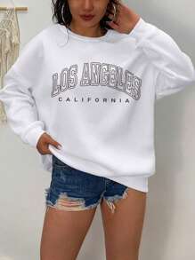 INAWLY Plus Letter Graphic Thermal Lined Sweatshirt, For Winter Graduation,Back To School Outfits,Graduation,Teacher Outfits For Women,Back To School Pullover Fall Outfit Autumn