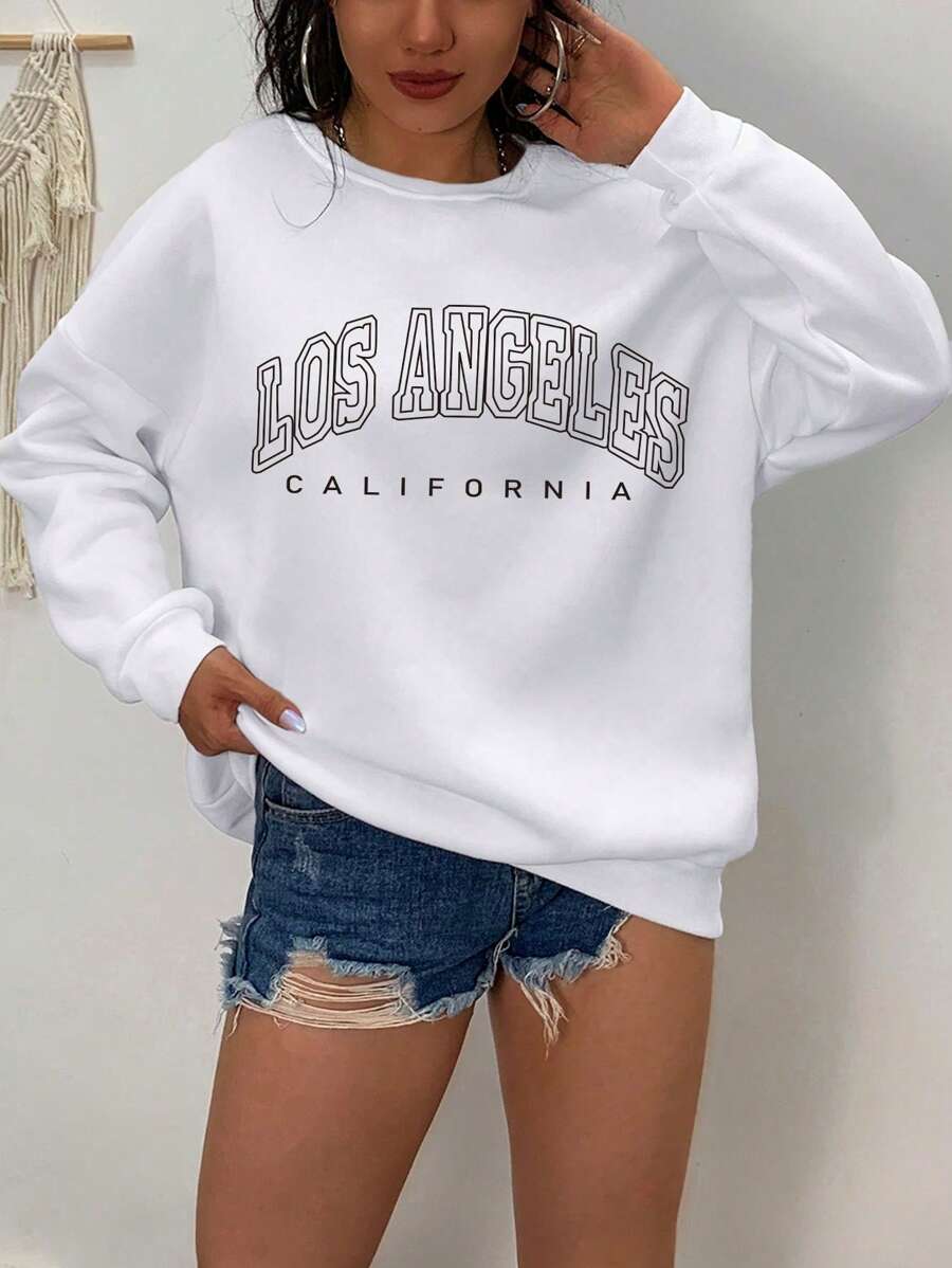 INAWLY Plus Letter Graphic Thermal Lined Sweatshirt, For Winter Graduation,Back To School Outfits,Graduation,Teacher Outfits For Women,Back To School Pullover Fall Outfit Autumn