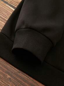 SHEIN Essnce In Động vật Lót nhiệt Áo nỉ - màu đen - Xem 3