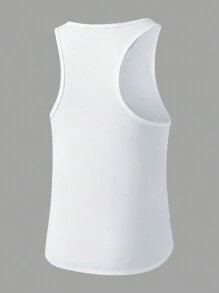 Manfinity LEGND Hombres Camiseta sin mangas con estampado de letra - Blanco - Ver 2