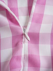 SHEIN Unity Gingham Tie Shoulder Cami Dress - Multicolor - View 6