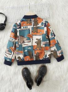 SHEIN Young Boy Cartoon Graphic Bomber Jacket - Multicolor - View 2