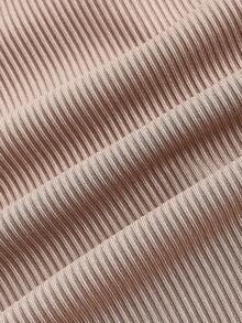 Flirla Plus Two Tone Cut Out Tank Top Graphic Tees Women Tops - Khaki - View 4