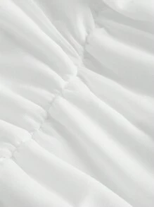 SHEIN MOD Off Shoulder Twist Front Ruched Crop Tee - White - View 4