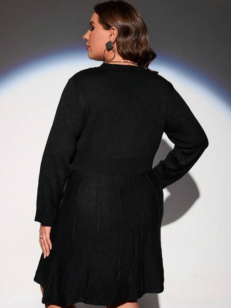 Plus Solid Sweater Dress