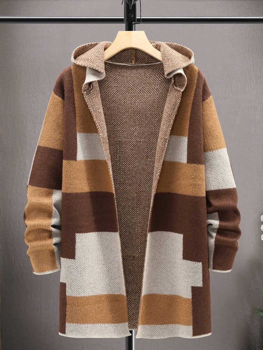Coffee Date Color Block Cardigan