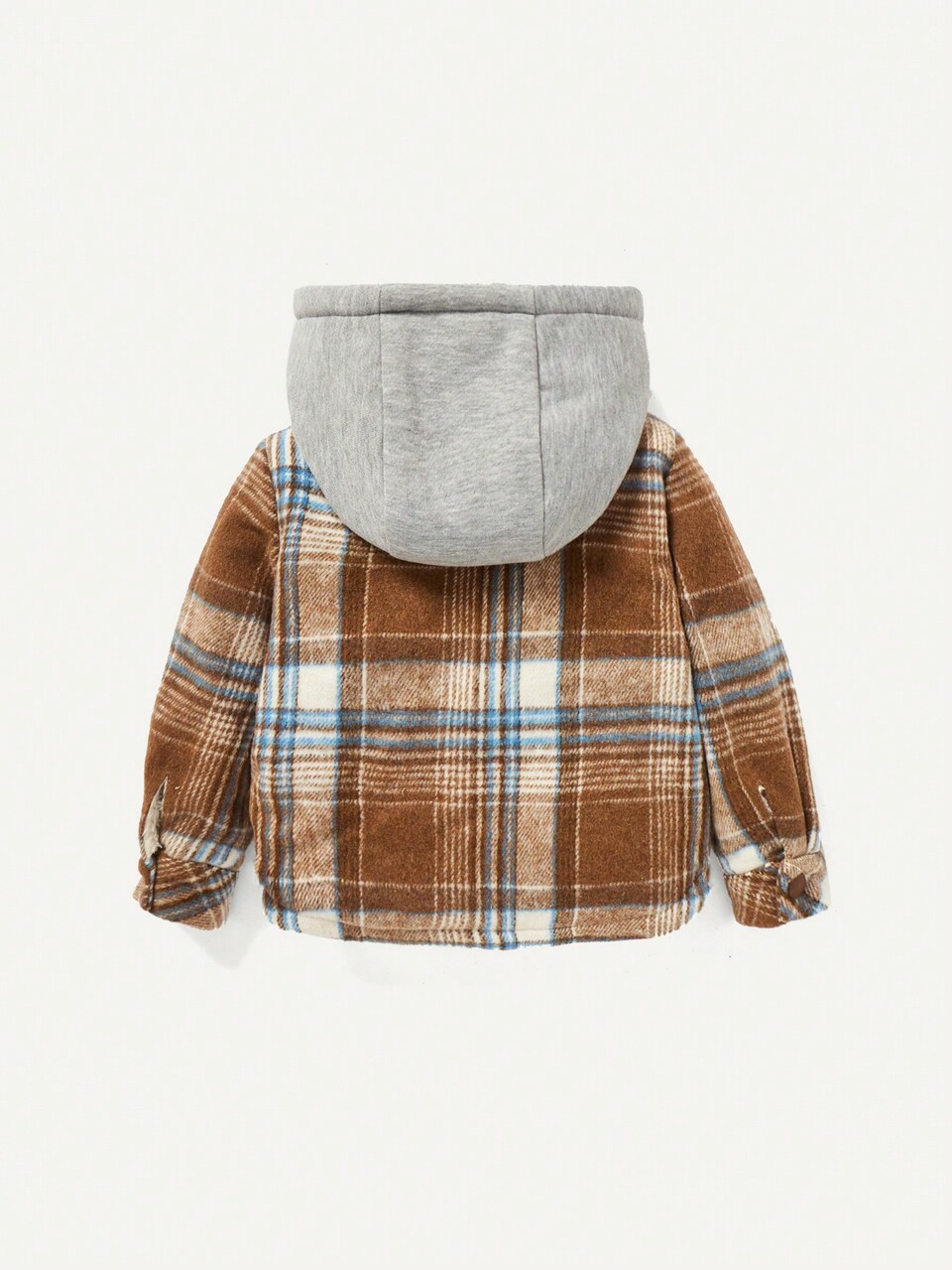 Baby Boy Plaid Print Hooded Coat