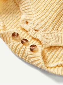 Baby Mädchen Body Känguru-Tasche, Kapuze, Strick