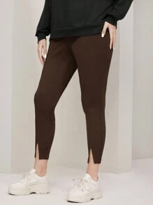 Mulvari Hơn Thư được vá Viền chia cắt Xà cạp - Cà phê nâu - Xem 5