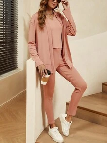 SHEIN LUNE 純色背心、打底褲和外套