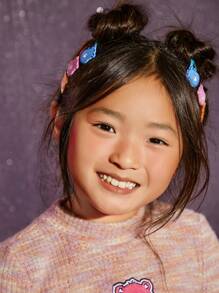 SHEIN X Care Bears 6pcs Cute Watermelon Design Kids Hair Clips, Tidy Up Broken Hair, Girls , Non-Slip, Suitable For Home Or School