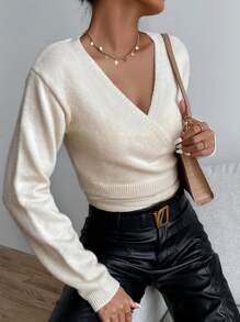 Chiquease 圍裹後綁帶開襟衫