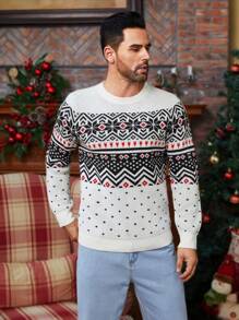 Manfinity Homme Nam Mẫu Geo Áo len - Nhiều màu - Xem 1