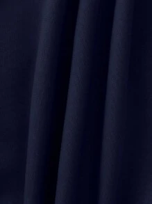 SHEIN EZwear In Bộ xương Lót nhiệt Áo nỉ - Xanh đậm - Xem 3