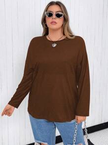 Flirla Plus Sun & Moon Print Drop Shoulder Tee - Multicolor - View 3