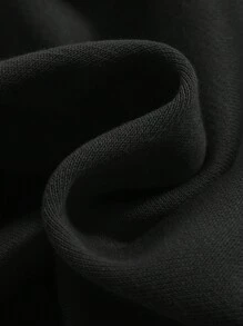 SHEIN 女婴花卉标语图案卫衣 - 黑色 - 查看 3