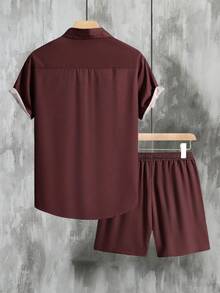 Manfinity RSRT 男士大码幾何印花襯衫&腰部抽繩短褲不帶T恤 - 彩色 - 查看 2