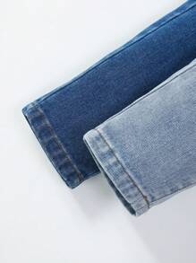 SHEIN Explorewe 男嬰2入組雙口袋彈性腰帶牛仔褲 - 彩色 - 查看 5